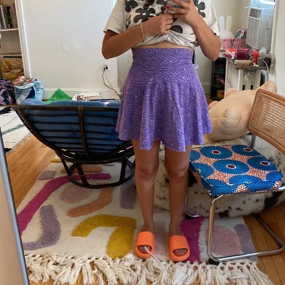*Old School Oaf* Lazy Oaf Purple Print Skater Skirt - Picture 8 of 11